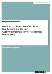 Cover von Das Konzept 'Bring Your Own Device'. Eine Betrachtung mit dem Werbewirkungsmodell von Rossiter und Percy (1997)