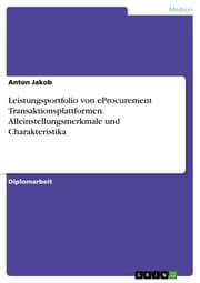 Cover von Leistungsportfolio von eProcurement Transaktionsplattformen. Alleinstellungsmerkmale und Charakteristika