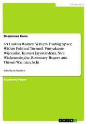 Cover von Sri Lankan Women Writers Finding Space Within Political Turmoil. Punyakante Wijenaike, Kumari Jayawardena, Nira Wickramsinghe, Rosemary Rogers and Thisuri Wanniarchchi