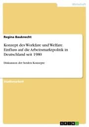 Cover von Konzept des Workfare und Welfare. Einfluss auf die Arbeitsmarktpolitik in Deutschland seit 1980