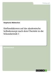 Cover von Einflussfaktoren auf das akademische Selbstkonzept nach dem Übertritt in die Sekundarstufe I