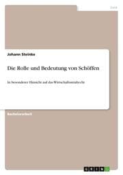 Cover von Die Rolle und Bedeutung von Schöffen