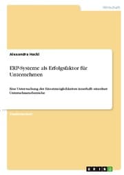 Cover von ERP-Systeme als Erfolgsfaktor für Unternehmen