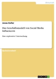 Cover von Das Geschäftsmodell von Social Media Influencern