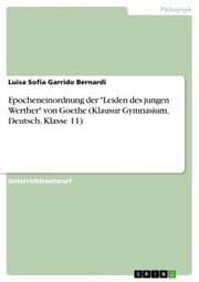Cover von Epocheneinordnung der 'Leiden des jungen Werther' von Goethe (Klausur Gymnasium, Deutsch, Klasse 11)