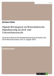 Cover von Digitale Wertpapiere im Wirtschaftsrecht. Digitalisierung im Zivil- und Unternehmensrecht