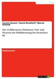 Cover von Das wohlberatene Parlament. Orte und Prozesse der Politikberatung des Deutschen BT