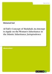 Cover von Al-Tufi's Concept of Maslahah. An Attempt to Apply on the Woman's Inheritance in theIslamic Inheritance Jurisprudence