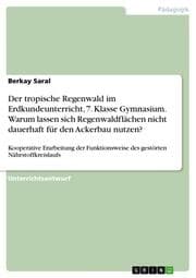 Cover von Der tropische Regenwald im Erdkundeunterricht, 7. Klasse Gymnasium. Warum lassen sich Regenwaldflächen nicht dauerhaft für den Ackerbau nutzen?