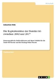 Cover von Die Kapitalstruktur der Daimler AG zwischen 2002 und 2017