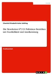 Cover von Die Resolution 67/19. Palästinas Bemühen um Staatlichkeit und Anerkennung