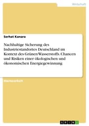 Cover von Nachhaltige Sicherung des Industriestandortes Deutschland im Kontext des Grünen Wasserstoffs. Chancen und Risiken einer ökologischen und ökonomischen Energiegewinnung