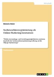 Cover von Suchmaschinenoptimierung als Online-Marketing-Instrument