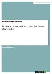 Cover von Helmuth Plessners Konzeption des Homo absconditus