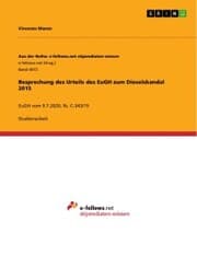 Cover von Besprechung des Urteils des EuGH zum Dieselskandal 2015