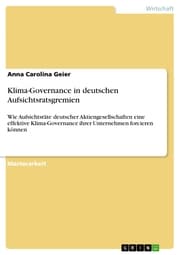 Cover von Klima-Governance in deutschen Aufsichtsratsgremien
