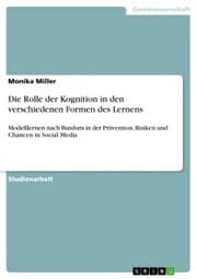 Cover von Die Rolle der Kognition in den verschiedenen Formen des Lernens