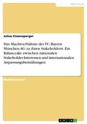 Cover von Das Machtverhältnis der FC Bayern München AG zu ihren Stakeholdern. Ein Balanceakt zwischen nationalen Stakeholder-Interessen und internationalen Anpassungsbemühungen