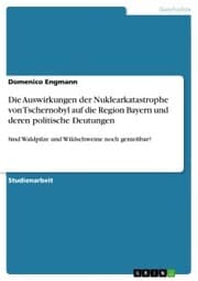 Cover von Die Auswirkungen der Nuklearkatastrophe von Tschernobyl auf die Region Bayern und deren politische Deutungen