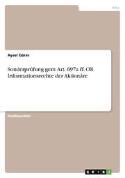 Cover von Sonderprüfung gem. Art. 697a ff. OR. Informationsrechte der Aktionäre