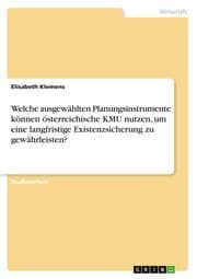 Cover von Welche ausgewählten Planungsinstrumente können österreichische KMU nutzen, um eine langfristige Existenzsicherung zu gewährleisten?