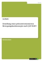 Cover von Erstellung eines präventivorientierten Bewegungskurskonzepts nach §20 SGB V
