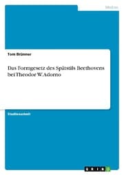 Cover von Das Formgesetz des Spätstils Beethovens bei Theodor W. Adorno