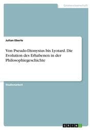Cover von Von Pseudo-Dionysius bis Lyotard. Die Evolution des Erhabenen in der Philosophiegeschichte