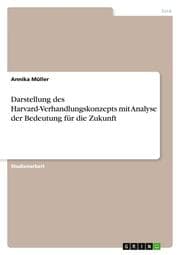 Cover von Darstellung des Harvard-Verhandlungskonzepts mit Analyse der Bedeutung für die Zukunft