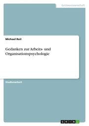Cover von Gedanken zur Arbeits- und Organisationspsychologie