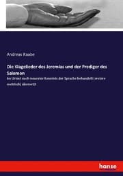 Cover von Die Klagelieder des Jeremias und der Prediger des Salomon