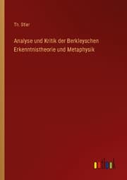 Cover von Analyse und Kritik der Berkleyschen Erkenntnistheorie und Metaphysik