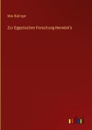Cover von Zur Egyptischen Forschung Herodot's