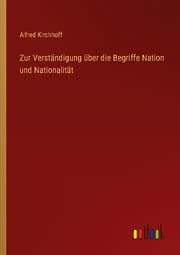 Cover von Zur Verständigung über die Begriffe Nation und Nationalität