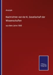 Cover von Nachrichten von der K. Gesellschaft der Wissenschaften