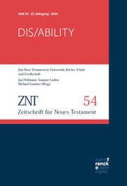 Cover von ZNT - Zeitschrift für Neues Testament 27. Jahrgang, Heft 54 (2024)