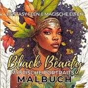 Cover von Malbuch für Erwachsene Feen und Elfen Fantasy Black Beauty Entspannung Anti-Stress Malen