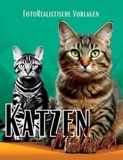 Cover von Malbuch Katze Fotorealistisch.