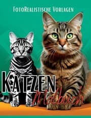 Cover von Malbuch Katze Fotorealistisch.