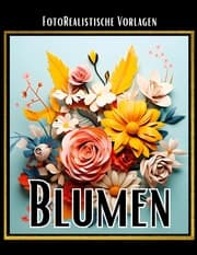 Cover von Blumen 3D Malbuch Black & White