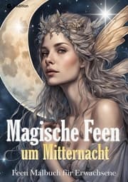 Cover von Feen Malbuch für Erwachsene Verzauberte Fantasy Magische Feen um Mitternacht - Ausmalbilder auf schwarzem Hintergrund