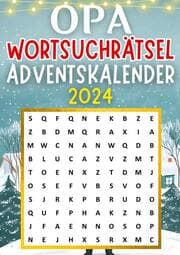 Cover von Opa Wortsuchrätsel Adventskalender 2024 Weihnachtsgeschenk