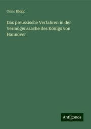 Cover von Das preussische Verfahren in der Vermögenssache des Königs von Hannover