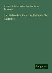 Cover von J. C. Nelkenbrecher's Taschenbuch für Kaufleute