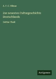 Cover von Zur neuesten Culturgeschichte Deutschlands