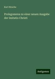 Cover von Prolegomena zu einer neuen Ausgabe der Imitatio Christi