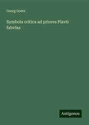 Cover von Symbola critica ad priores Plavti fabvlas