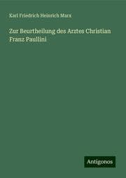 Cover von Zur Beurtheilung des Arztes Christian Franz Paullini