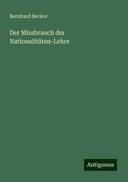 Cover von Der Missbrauch der Nationalitäten-Lehre