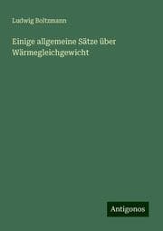 Cover von Einige allgemeine Sätze über Wärmegleichgewicht
